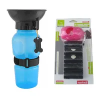 Pack Paseo Mascotas Dispensador de Bolsas Botella de Agua