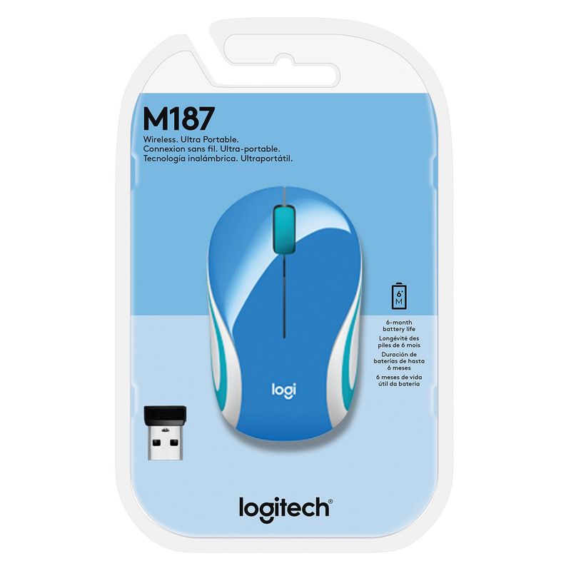 LOGITECH - Wireless Mini Mouse M187 Azul Logitech AZUL