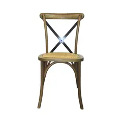 SERCOMKP - Silla Crossback Tostado Cruceta Metálica Apilable