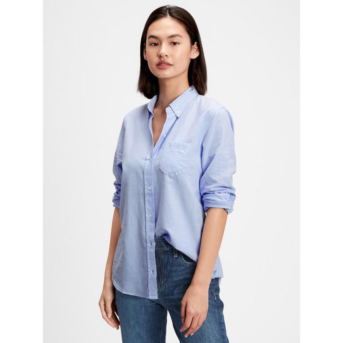 GAP - Blusa Oxford Celeste GAP
