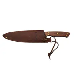 KANGKAWE - CUCHILLO 8 PARRILLERO CON FUNDA DE CUERO CAFÉ