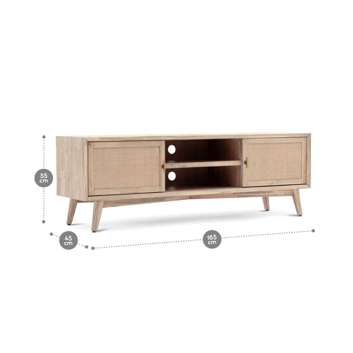 ROSEN - Mesa de Tv Rosen Halsey 165 x 45 cm Natural