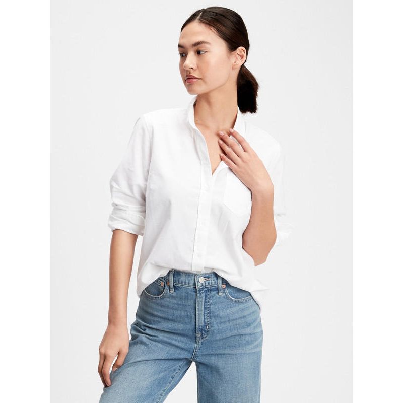 GAP - Blusa Oxford friend Blanco GAP