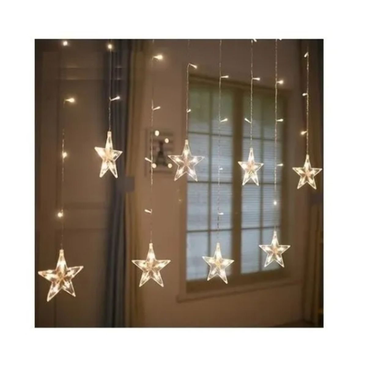 GENERICO - Luces Led Cascada Cortina Estrellas Calidas 7324 Jp Ideas