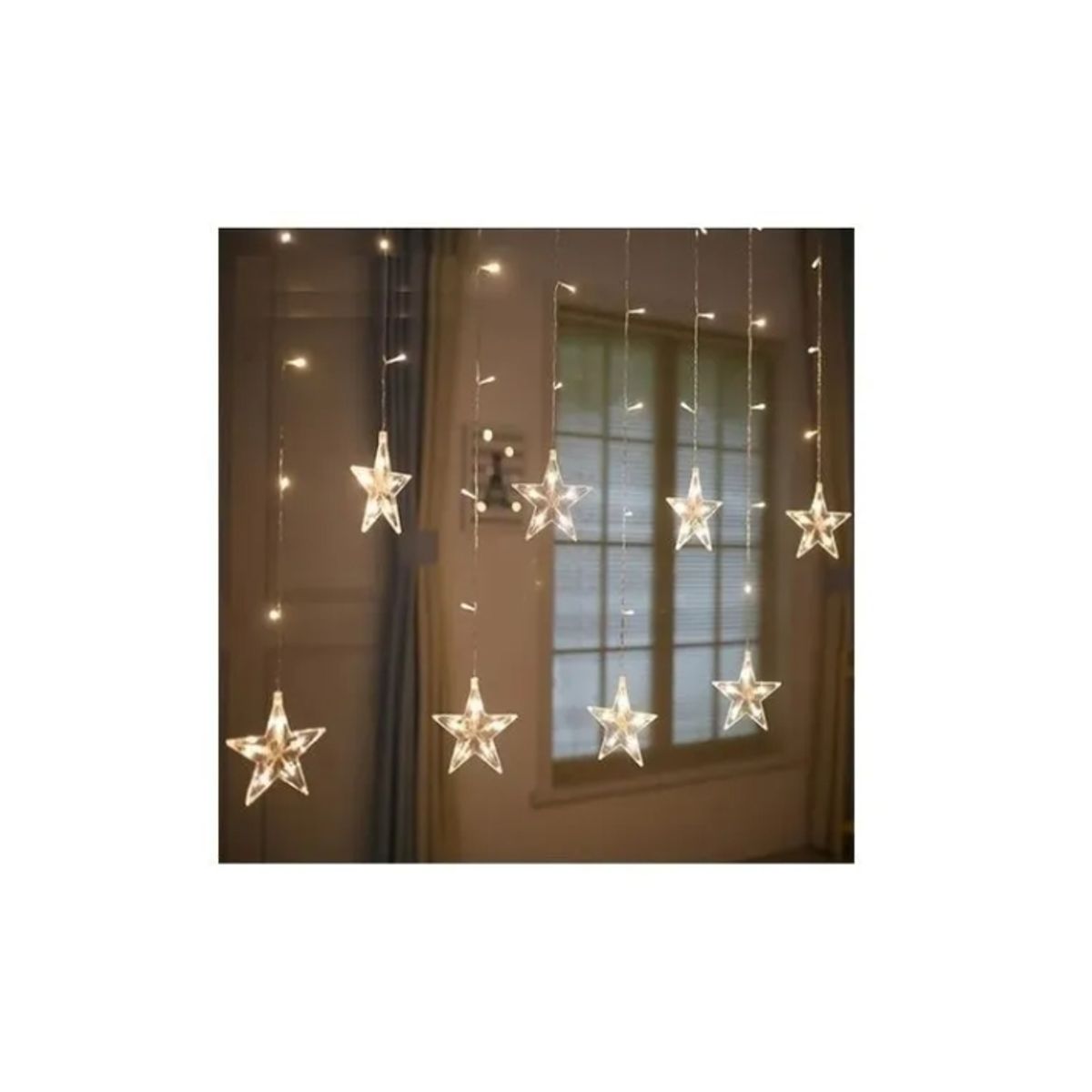 GENERICO - Luces Led Cascada Cortina Estrellas Calidas 7324 Jp Ideas