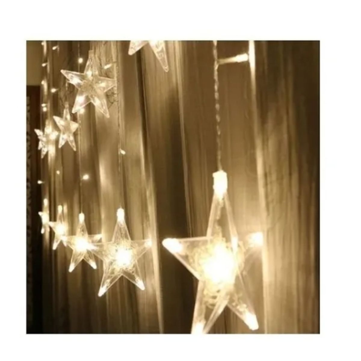 GENERICO - Luces Led Cascada Cortina Estrellas Calidas 7324 Jp Ideas