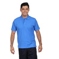 Polera Pique Hombre Manga Corta Azulina