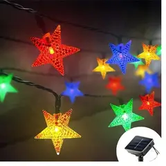 GENERICO - Pack x2 Luces Solares Estrella Decoración Navideña Multicolor