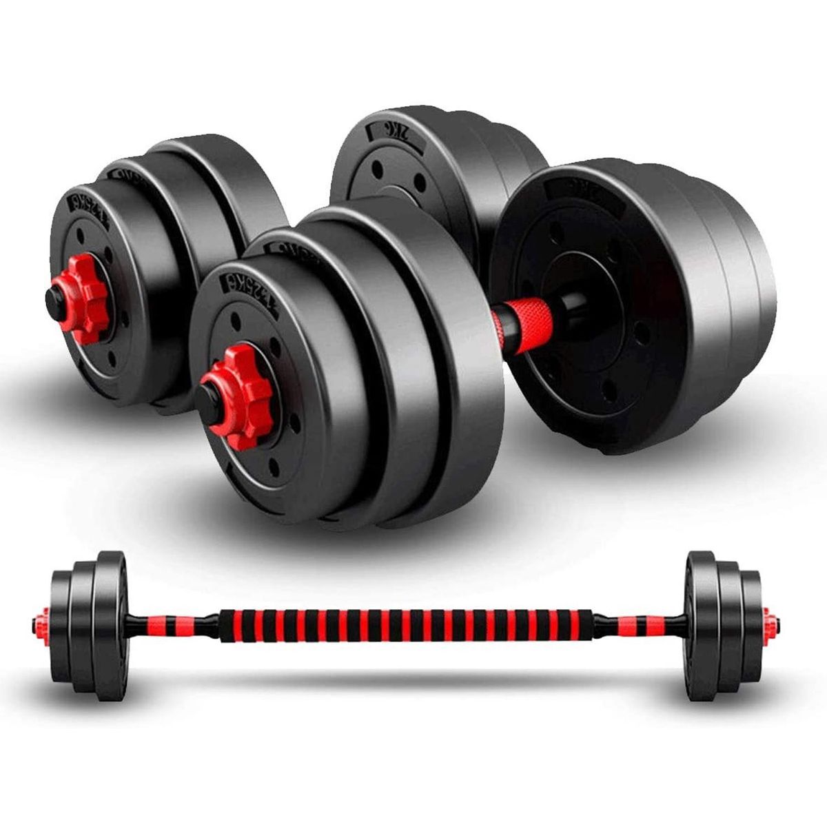 XPORT - Set De Mancuernas Pesas con Barra Ajustable Armable 30 Kg