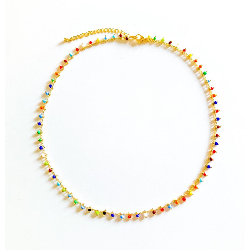 EL BAZAR DE ELLA - Collar Bañado En Oro Diseño Etnico
