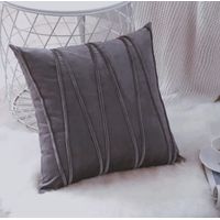 Fundas de cojín terciopelo Gris pack 4 rayas