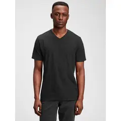 GAP - Polera Cuello V Solida Negro