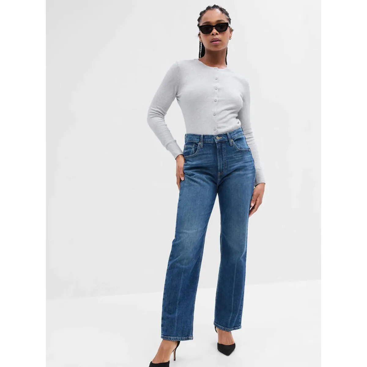 GAP - Chaleco Cardigan Gris GAP