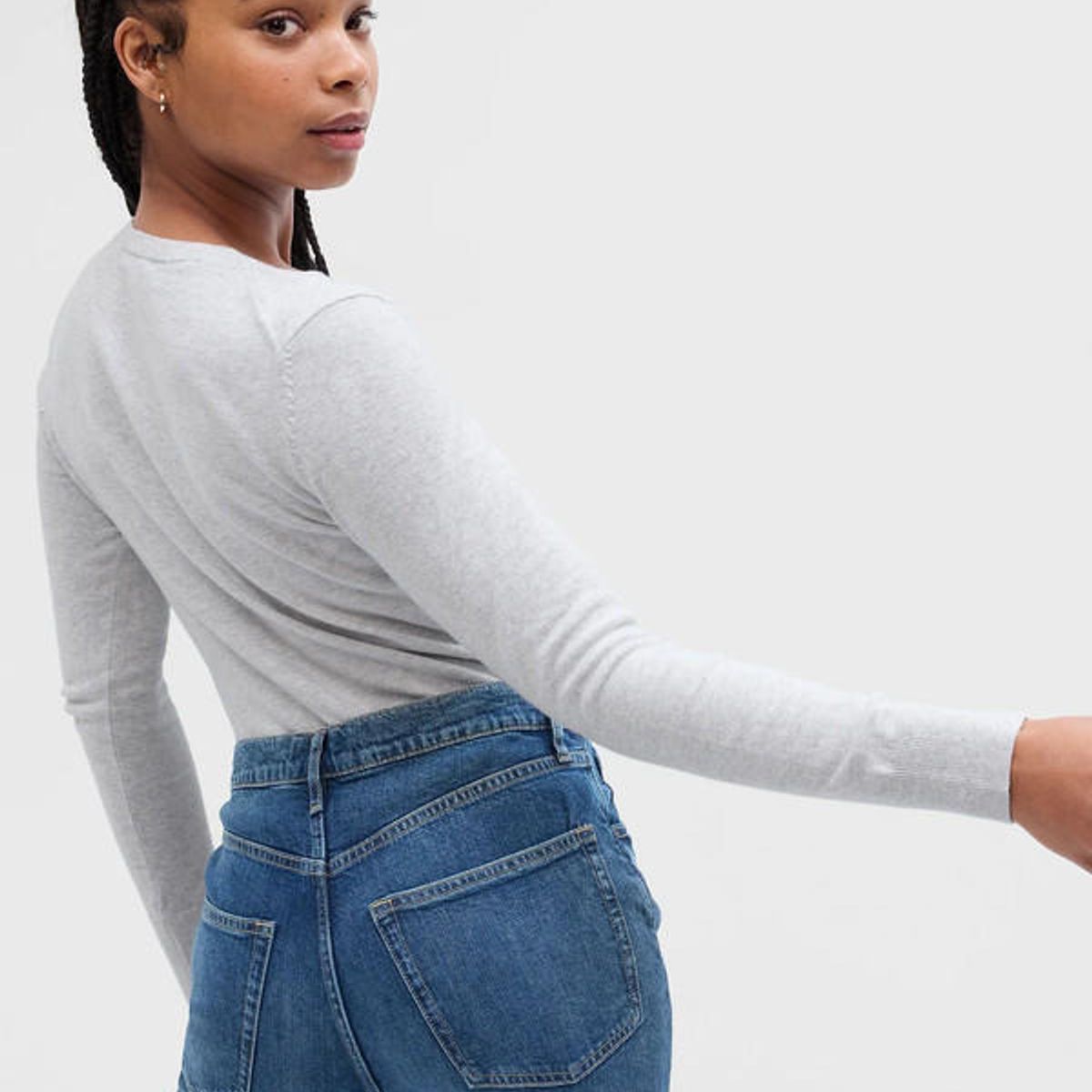 GAP - Chaleco Cardigan Gris GAP