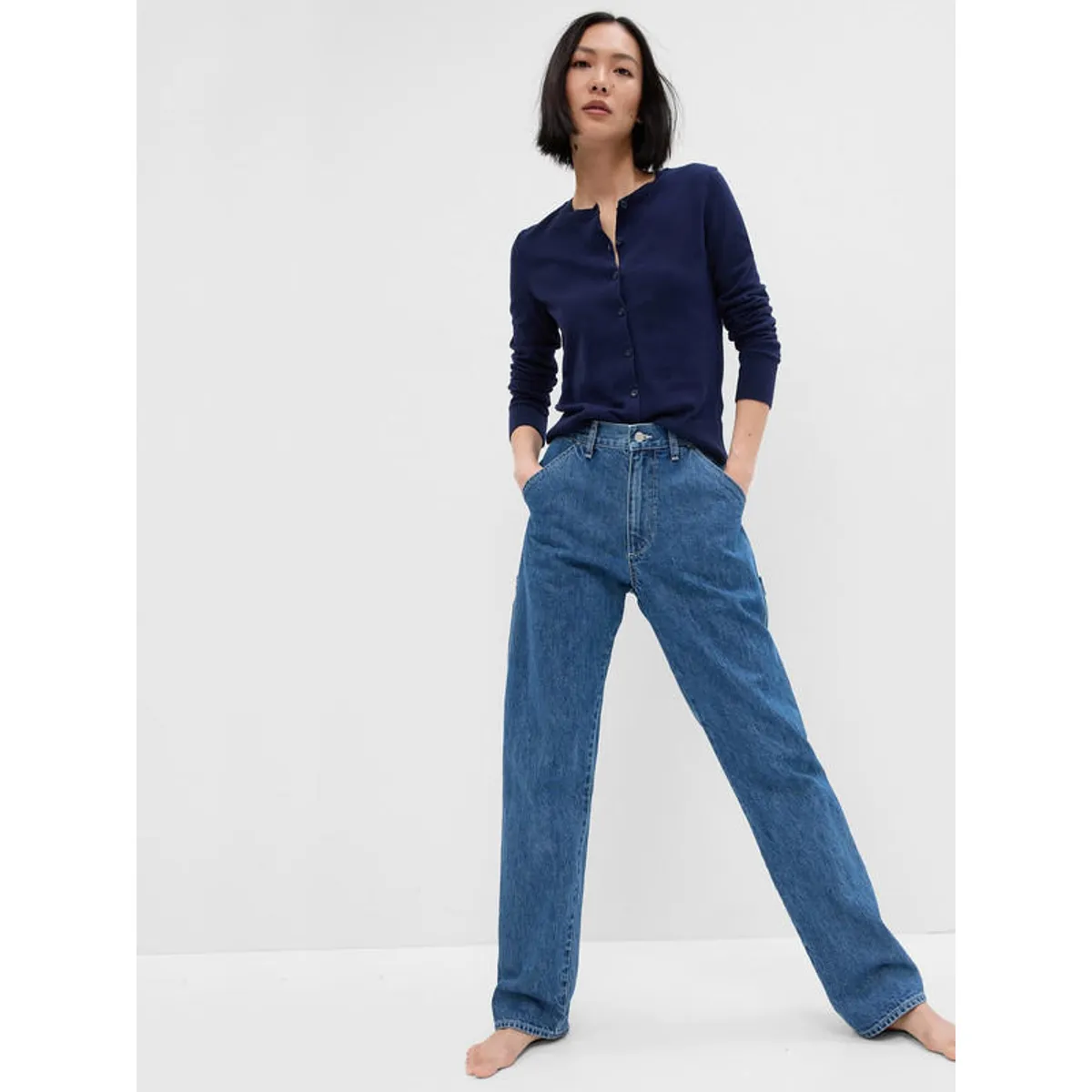 GAP - Chaleco Cardigan Mujer Azul GAP