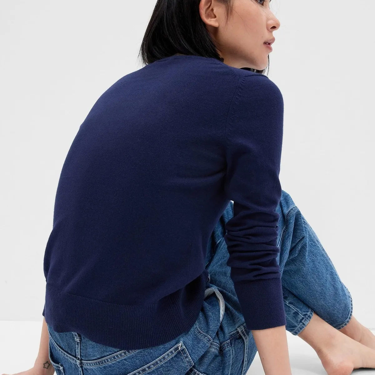 GAP - Chaleco Cardigan Mujer Azul GAP