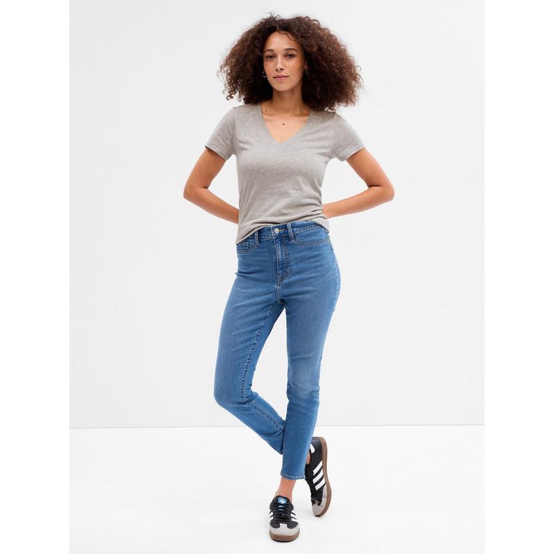 GAP - Polera Clasica Cuello V Gris GAP