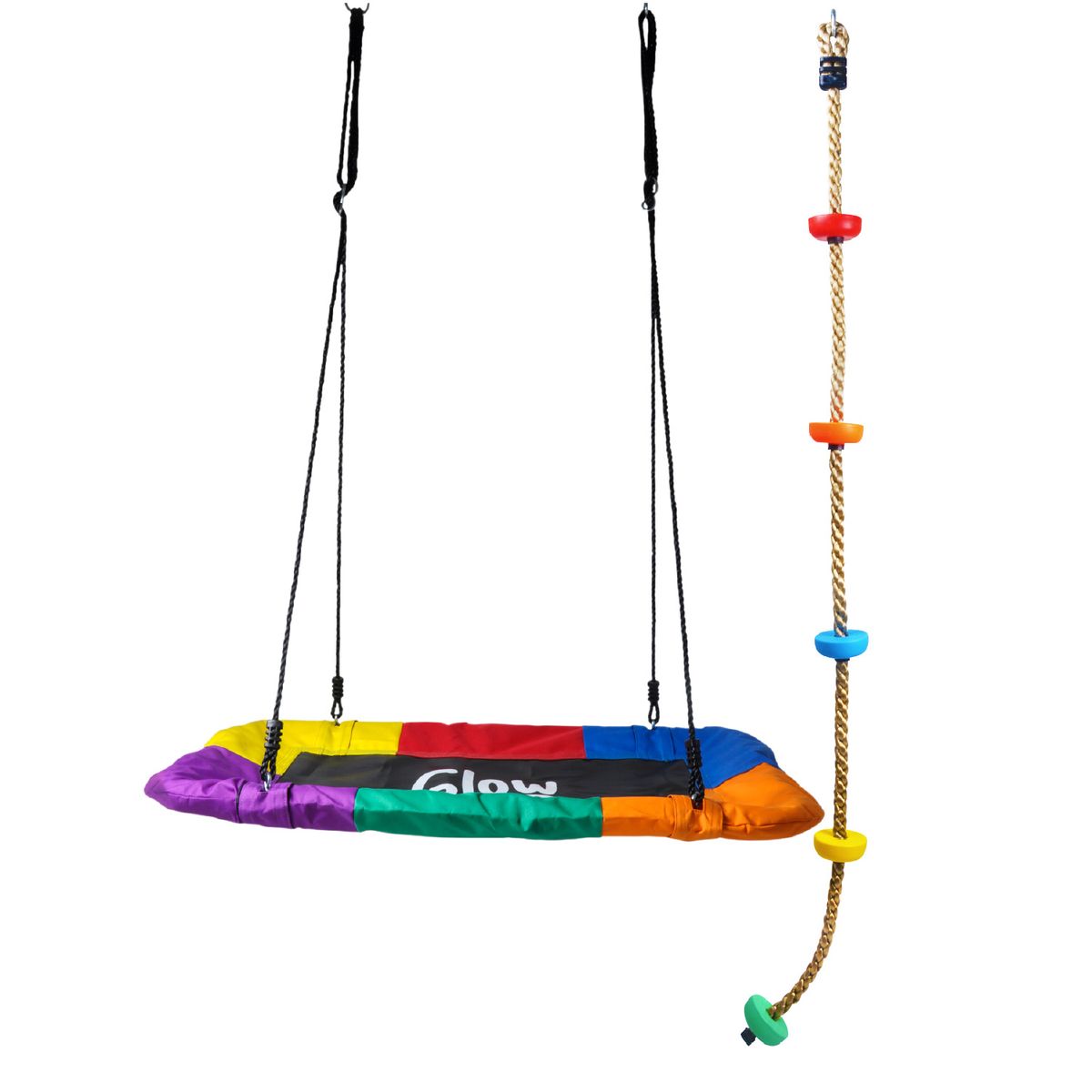 GLOWUP - Pack Columpio Hamaca Rectangular + Escalador GlowUp