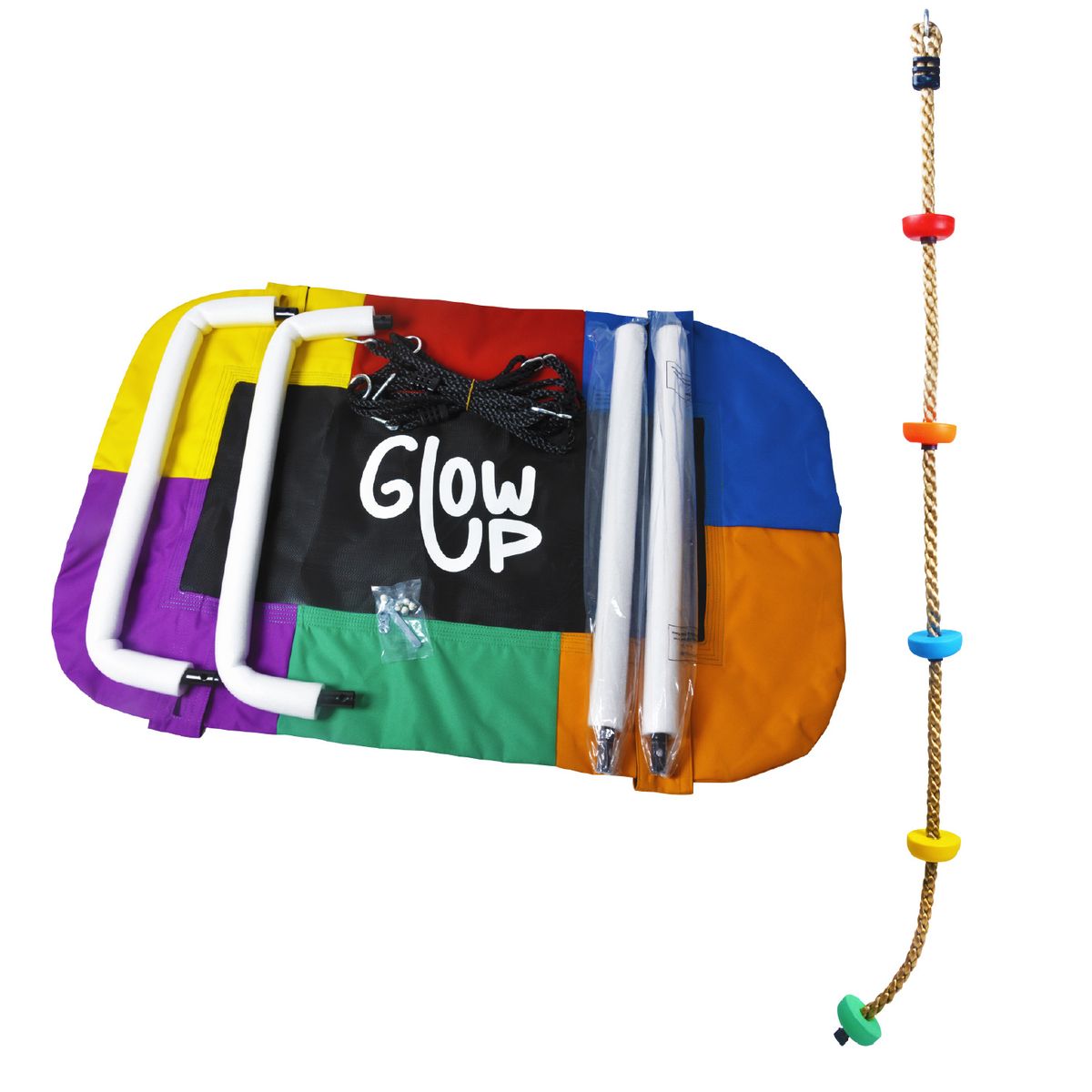 GLOWUP - Pack Columpio Hamaca Rectangular + Escalador GlowUp