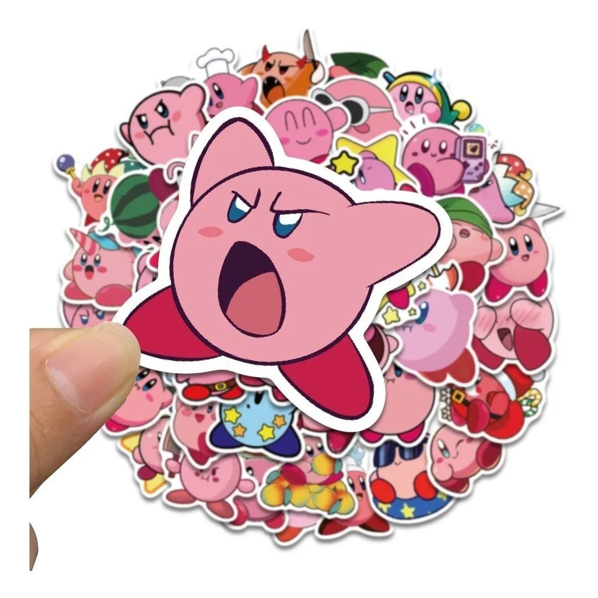 GARSIL - 50 Stickers De Kirby  - Etiquetas Autoadhesivas