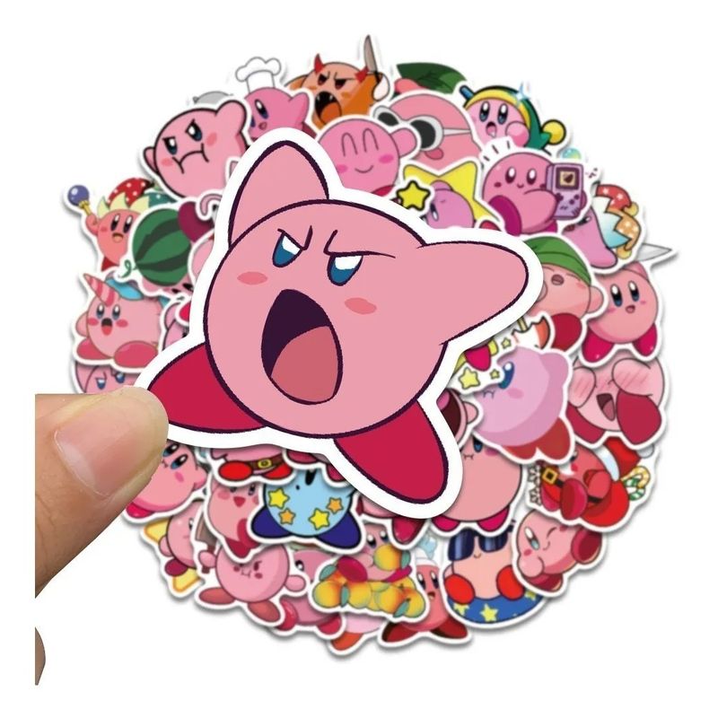 GARSIL - 50 Stickers De Kirby  - Etiquetas Autoadhesivas