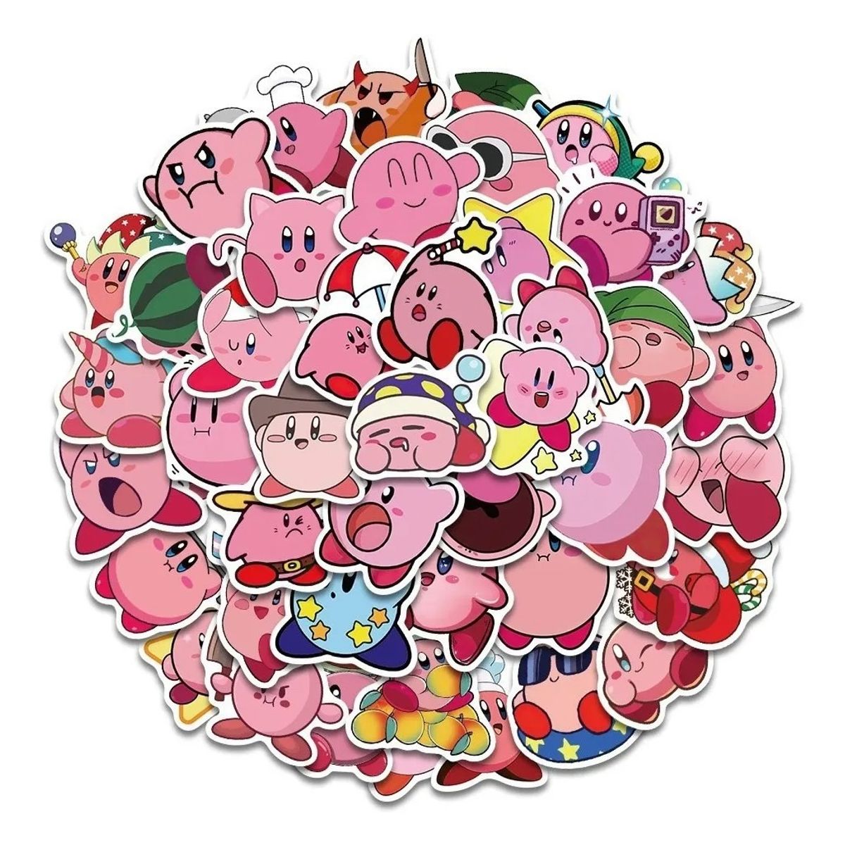 GARSIL - 50 Stickers De Kirby  - Etiquetas Autoadhesivas