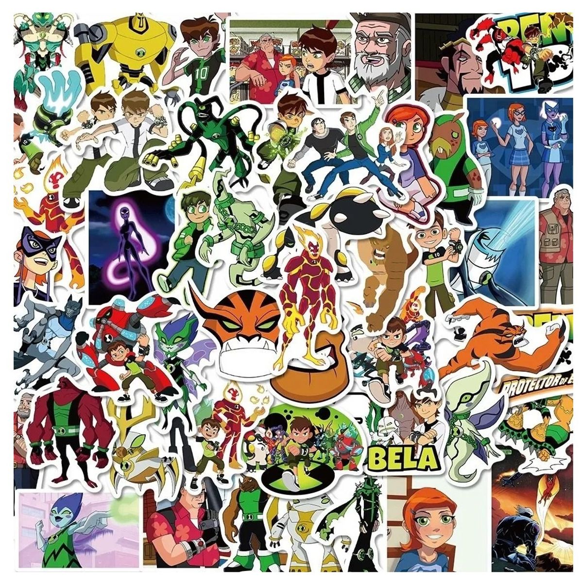 GARSIL - 50 Stickers De Ben 10  - Etiquetas Autoadhesivas