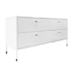 MOBITAT - Cómoda tipo Rack 4 cajones metálica Blanca