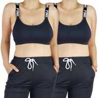 Pack 2 Sostén Top Elasticado Mujer Deportivo Suave Pink
