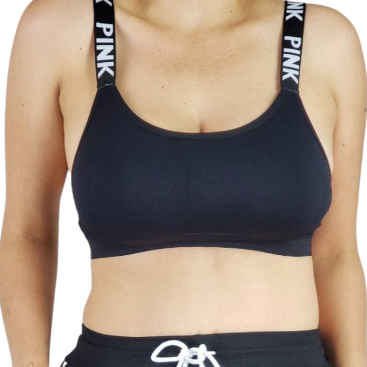 LOOK SHOP - Pack 2 Sostén Top Elasticado Mujer Deportivo Suave Pink