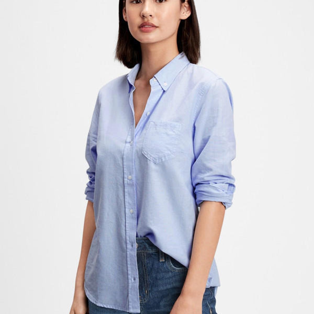 GAP - Blusa Oxford Celeste GAP