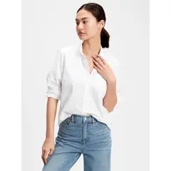 GAP - Blusa Oxford friend Blanco