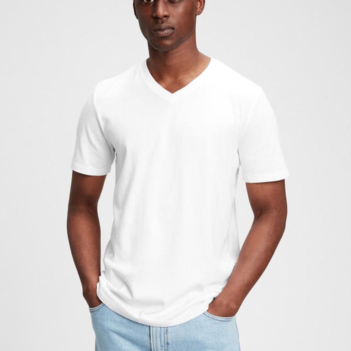 GAP - Polera Cuello V Solida Blanco GAP