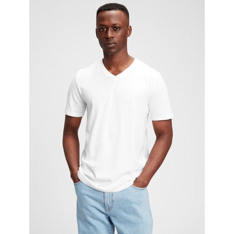 GAP - Polera Cuello V Solida Blanco GAP