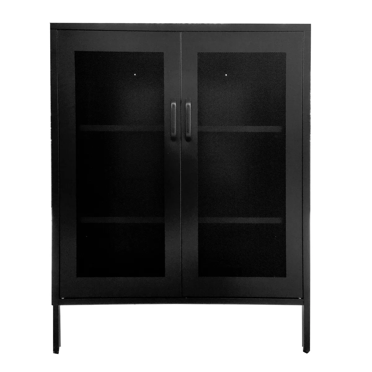 MOBITAT - Gabinete Puertas de Malla Metálica con repisas color Negro