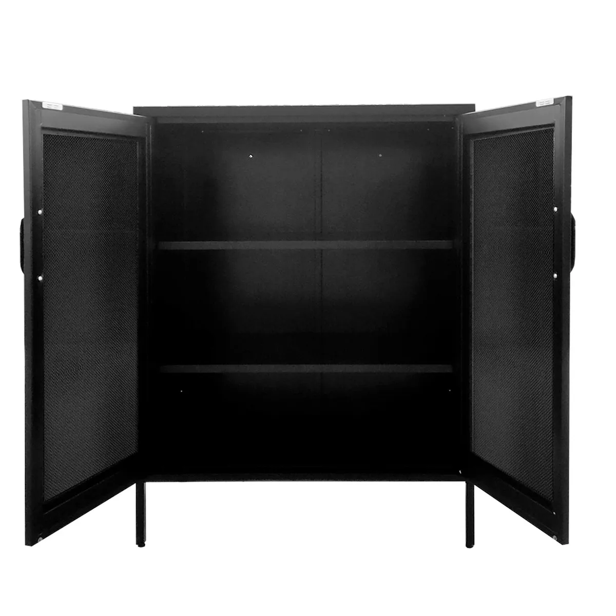 MOBITAT - Gabinete Puertas de Malla Metálica con repisas color Negro
