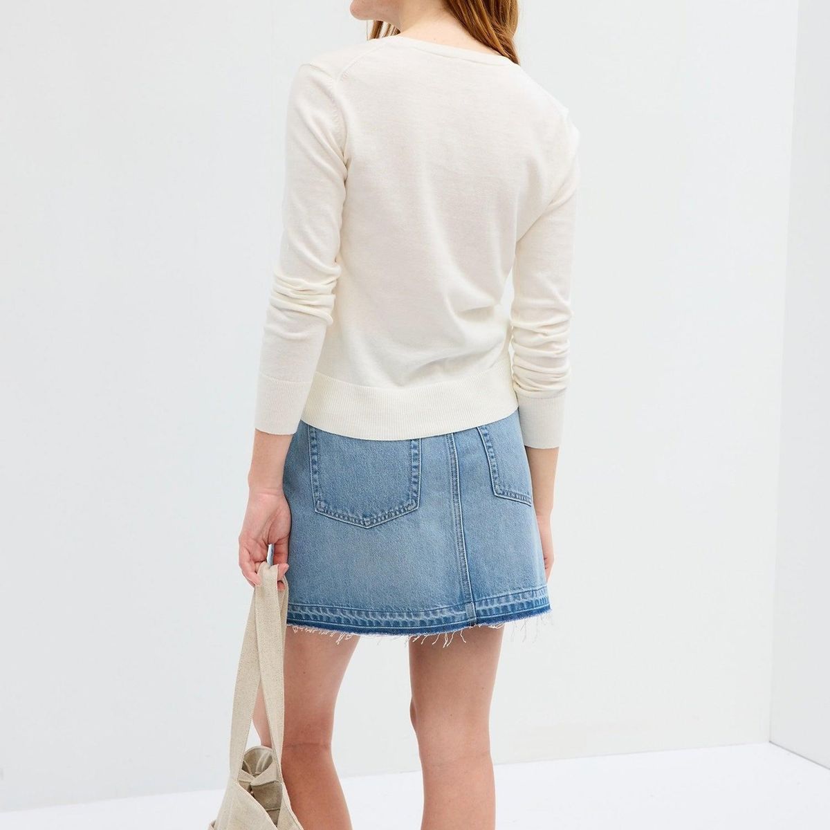 GAP - Chaleco Cardigan Blanco GAP