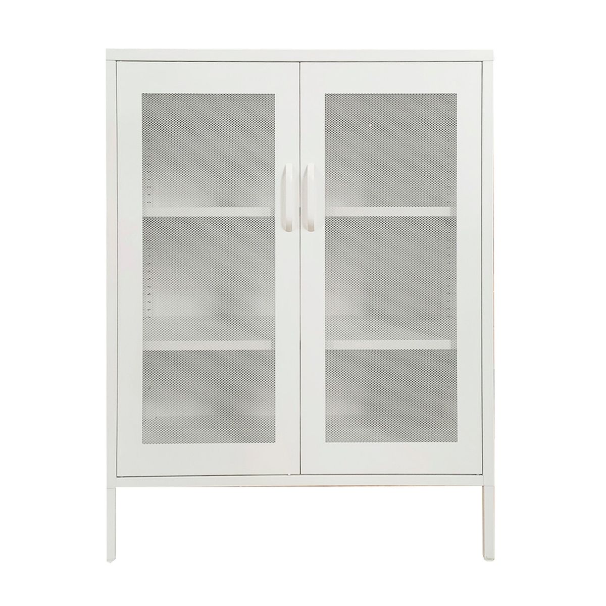 MOBITAT - Gabinete Puertas de Malla Metálica con repisas color Blanco