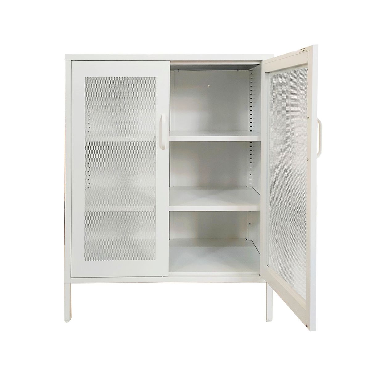 MOBITAT - Gabinete Puertas de Malla Metálica con repisas color Blanco