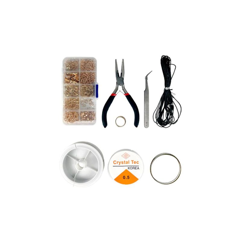 GENERICO - Set Accesorios De Joyeria Diy Alicate Pendientes Dorado