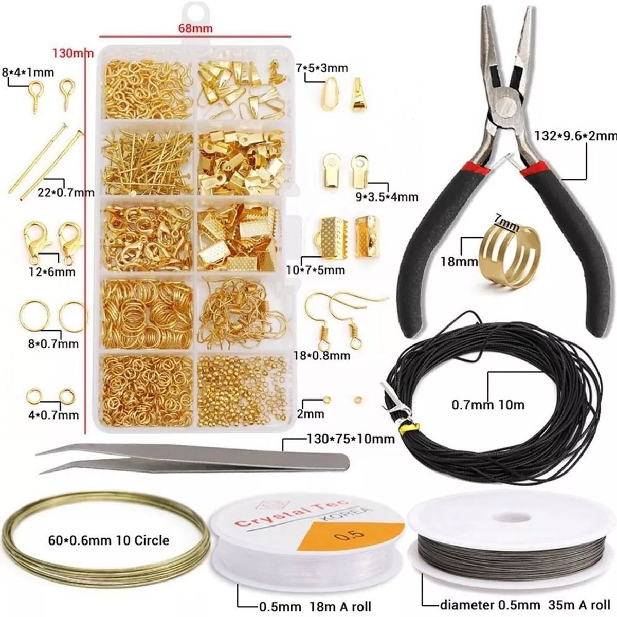 GENERICO - Set Accesorios De Joyeria Diy Alicate Pendientes Plateado