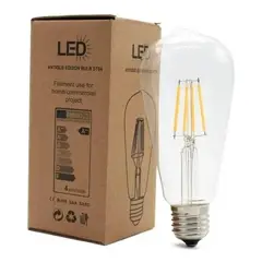 GENERICO - Lámpara Foco Led Retro Vintage 4 Filamentos Blanco Cálido