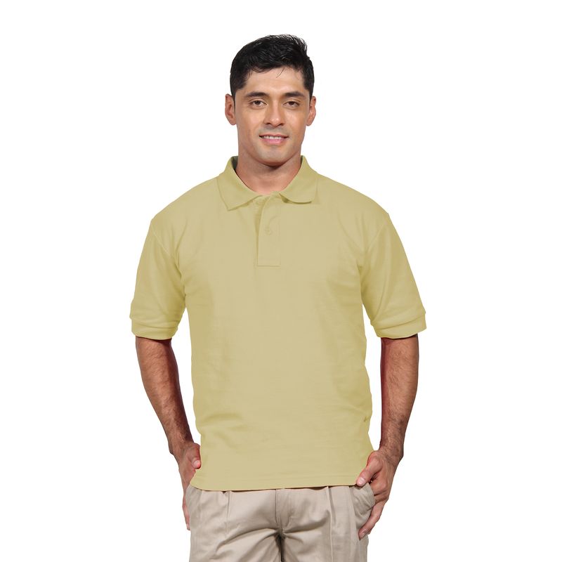 90 GRADOS - Polera Pique Hombre Manga Corta Beige_.