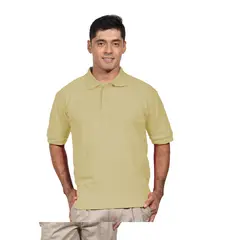 90 GRADOS - Polera Pique Hombre Manga Corta Beige