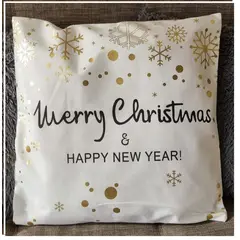 GENERICO - Funda de cojin de Navidad - Color Blanco Merry Christmas