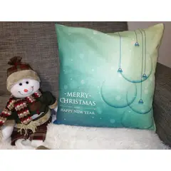 GENERICO - Funda de cojin de Navidad - Color Verde Menta Merry Christmas