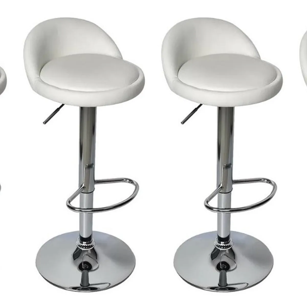 GLOBAL LATIN GROUP - Pack 4 Piso Bar Taburete Giratorio de Altura Regulable - Blanco