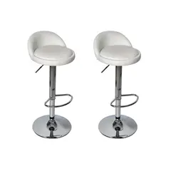 GLOBAL LATIN GROUP - Pack 2 Silla Piso Bar Taburete - Blanco