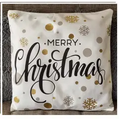 GENERICO - Funda de cojin de Navidad - Color Blanco Feliz Navidad