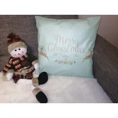 GENERICO - Funda de cojin de Navidad - Color Verde Menta Merry Christmas